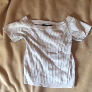 white knitted crop top